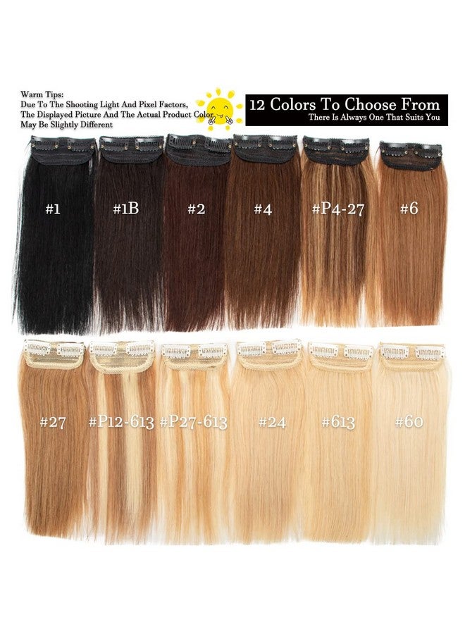 FEIPRO Real Remy Human Hair Extensions For Thinning Hair Short Hair Add Women Hair Volume Insert Clip Straight Hair Natural Invisible Lady Parts Frontal Bangs Toppers 8 Inch 24 Natural Blonde - Image 3