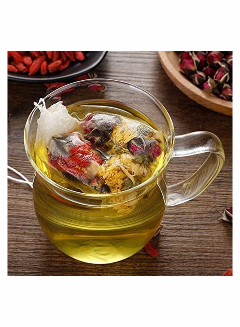 Zikra 100 Pcs Tea Filter Bags with Drawstring Design Food Grade Reusable for Cooking Soaking Medicinal Liquor Tea Coffee Filter Store Spices 2.4 * 3.1 inch - Image 5