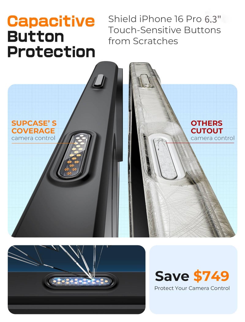 SUPCASE for iPhone 16 Pro Case with Camera Control Capture Button (Unicorn Beetle Mag), [Compatible with MagSafe] Slim Protective Magnetic Phone Case for iPhone 16 Pro 6.3'' 2024, Black - Image 2