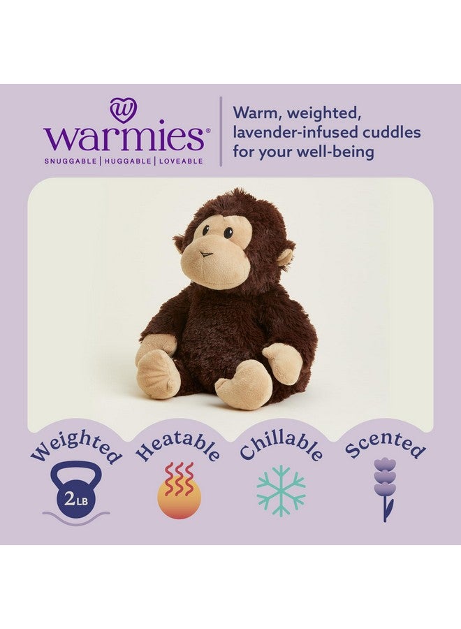 Warmies دمى دافئة قابلة للتسخين بالميكروويف ووزنها، قرد - دمية محشوة مدفأة للدفء والراحة - ألعاب محشوة ناعمة لطيفة للبالغين والأطفال (الأولاد، البنات، الرضع والأطفال الصغار) - Image 2