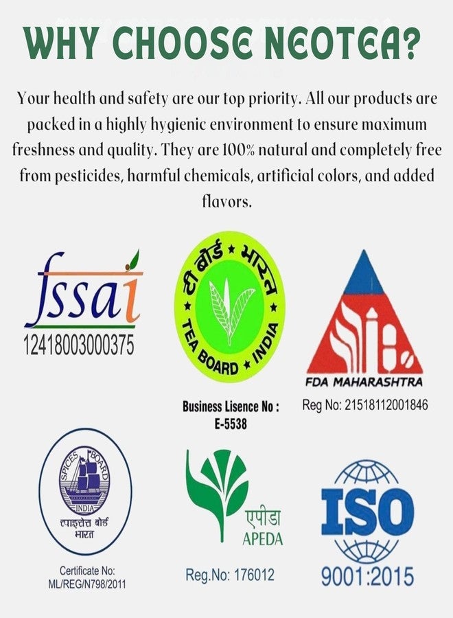 Neotea Organic Sarsaparilla Root | Indian Sarsaparilla Tea | Hemidesmus Indicus | Sasparilla/Zarzaparrilla | Cut & Sifted | Herbal Root Tea | 100% Pure & Natural | No Additives or Preservatives (100 GM(3.52 OZ)) - Image 5