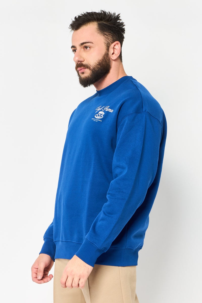 PUMA Men Sportswear Fit Long Sleeve Outdoor Sweatshirt, Blue - Image 3