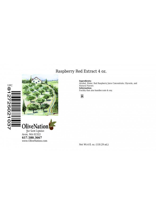 OliveNation - OliveNation Sugar-Free Red Raspberry Extract, Premium Quality Flavoring Extract for Baking - 4 ounces - Image 1