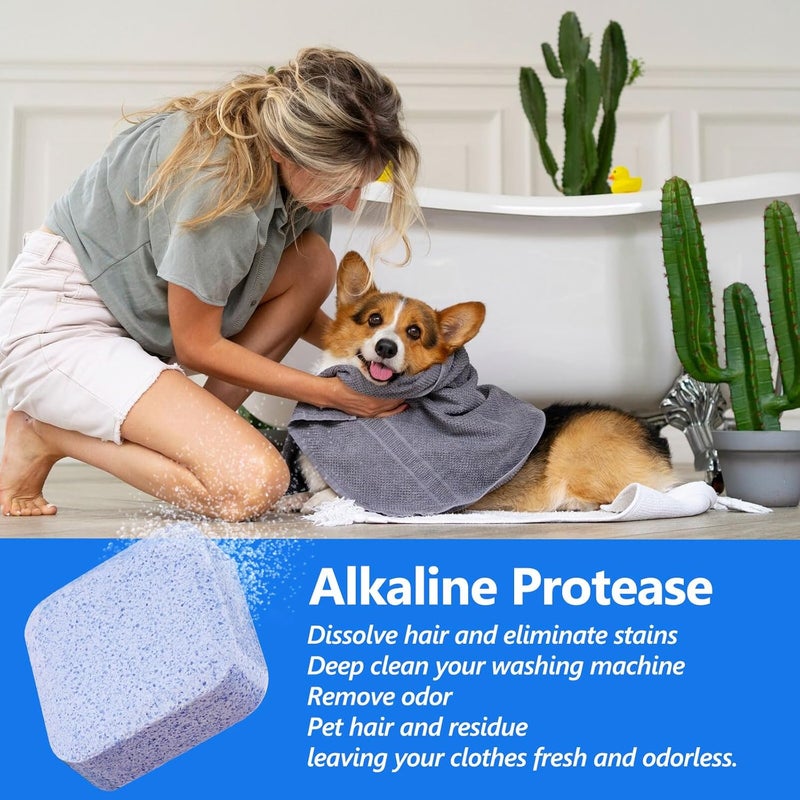 USKICH Washing Machine Cleaner Descaler 36Pack-18 Month Supply,Washer Machine Cleaner Tablets Formulated For Pet Owners Deep Cleaning Easy Remove Pet Hair,Grime,Odors For HE Front&Top Load Washer,Septic Safe - Image 3