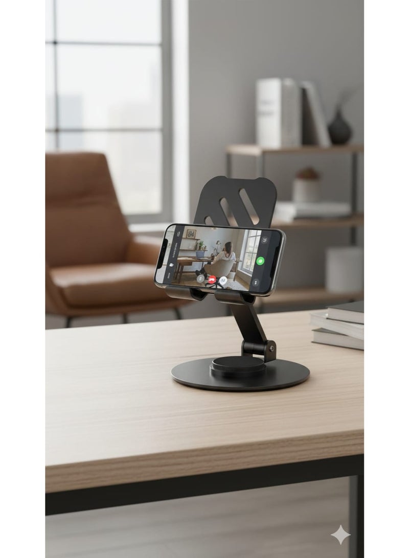 Metal Desktop Foldable Phone & Tablet Stand 360° Adjustable for 4.7–13 inch Devices – Model ZM-0116 - Image 2
