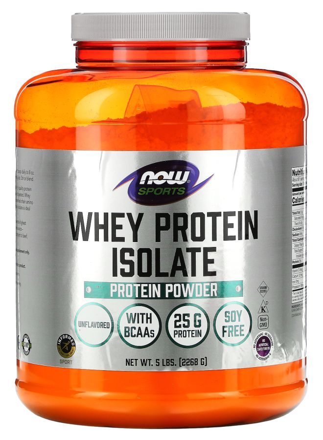 now Sports Whey Protein Isolate Unflavored 5 lbs (2268 g)