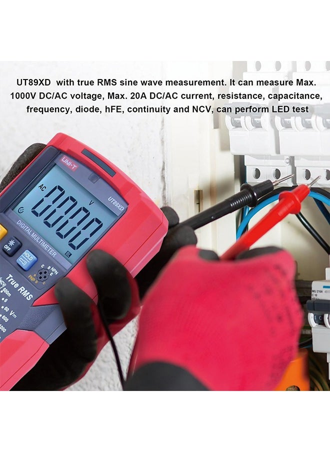 UNI-T - UNI-T UT89XD Digital Multimeter Tester, TRMS 6000 Counts AC DC 1000V Multimetro Volt Ohm Meter Automotive Electrical Capacitance Multimeter, Measures Current Temperature NCV Resistance - Image 1