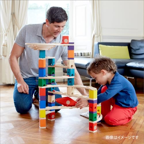 Hape Wooden Quadrilla Marble Run Vertigo Construction with Instruction| 134-PIECE STEM Educational Learning Toys for Kids - Image 2