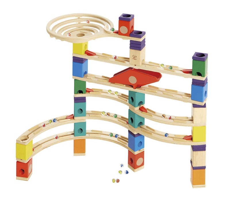 Hape Wooden Quadrilla Marble Run Vertigo Construction with Instruction| 134-PIECE STEM Educational Learning Toys for Kids - Image 4