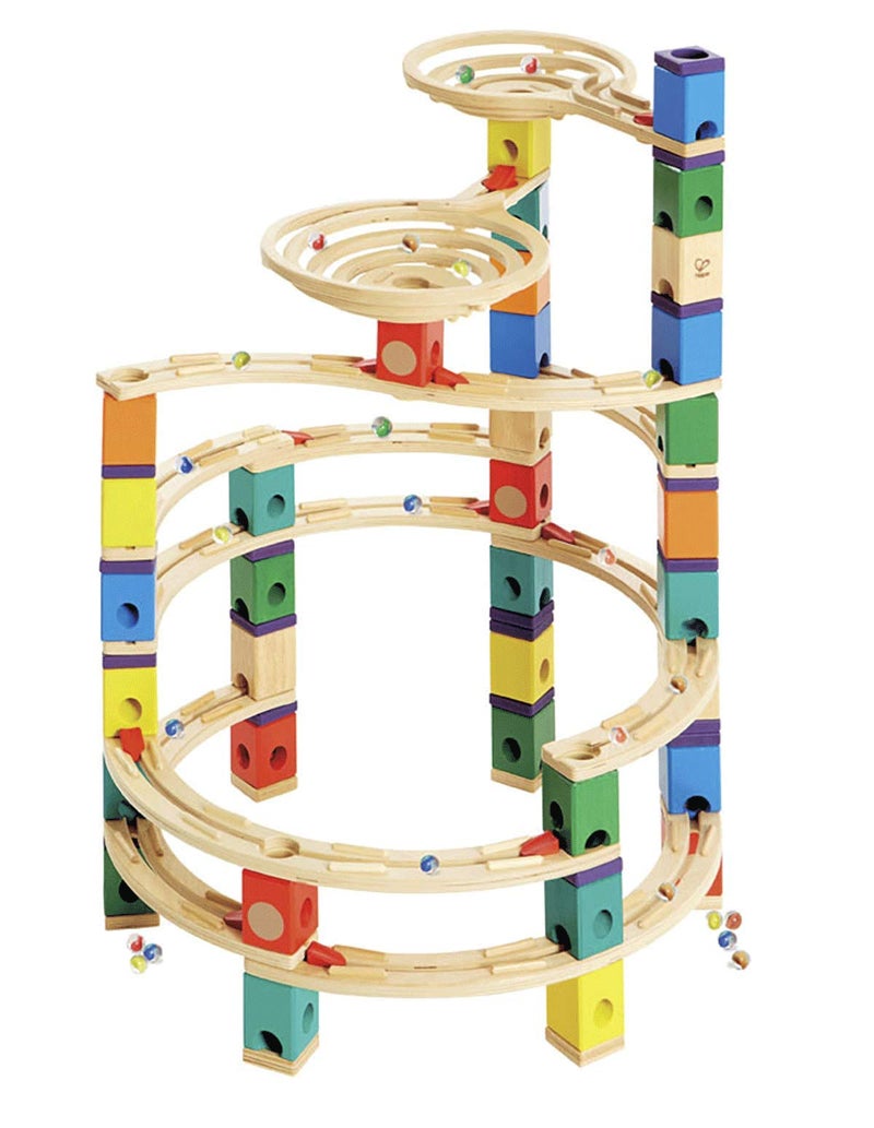 Hape Wooden Quadrilla Marble Run Vertigo Construction with Instruction| 134-PIECE STEM Educational Learning Toys for Kids - Image 3