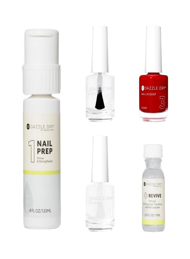 Dazzle Dry Full System Kit - Rapid Red - A full coverage classic true red with blue undertones. Full coverage cream. (5 Piece Kit) - Image 1