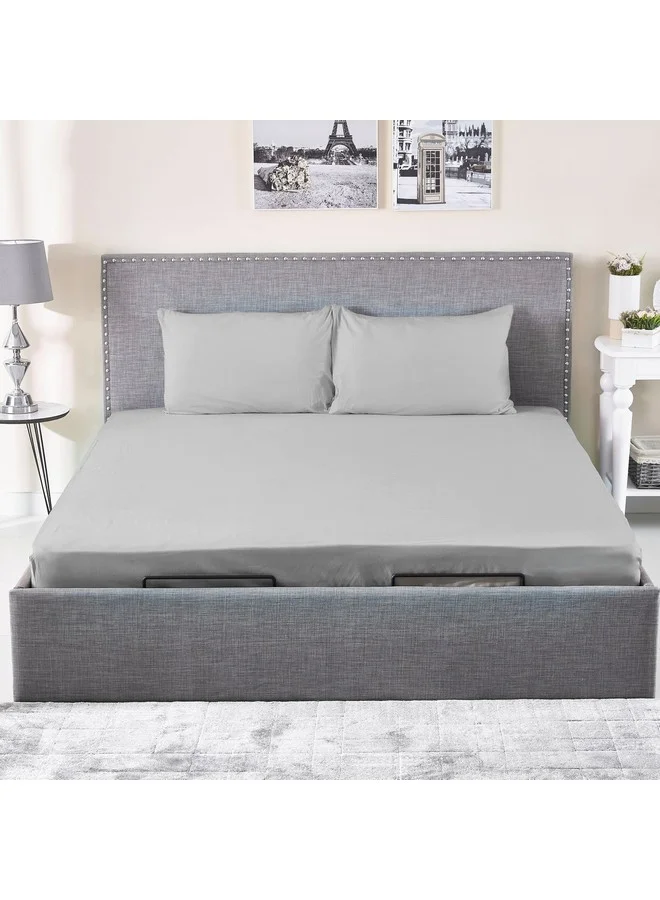 Home Box Ballina Solid Cotton Queen Fitted Sheet 200 x 33 x 150 cm