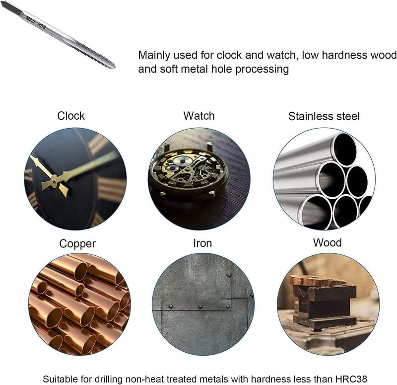 اتول مارت Utoolmart Machine Tap 10-24UNC High Speed Steel Flute Thread Cutter Machine Screw U.S. System Tap 1 pcs - Image 5