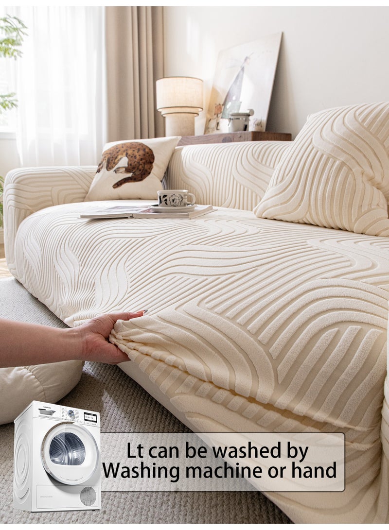 Minimalist Wave Pattern Sofa Cover, Pet-Friendly & All-Season, 1 Count - Image 3