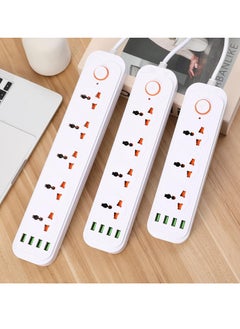 تايكوم واقي التيار الكهربائي مع سلك تمديد USB، قابس مسطح مع 3 منافذ تيار متردد على نطاق واسع و4 منافذ USB، محطة سطح مكتب صغيرة مع سلك طاقة بطول 6 أقدام، مقبس مدمج (3G4U-A01)  - Image 2