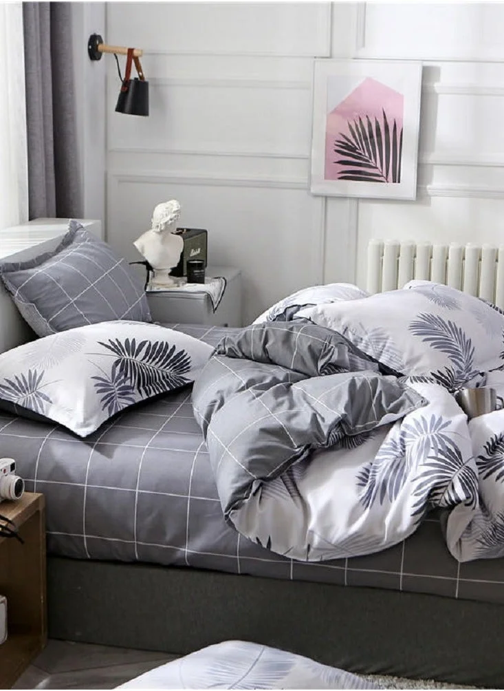 Sharpdo 4-piece Bedding Set Sheet Set Comforter Set Luxurious Cotton And Soft Microfiber With 1 Duvet/quilt Cover And 1 Flat Sheet And 2 Pillowcases King 2.2m Bed (220*240cm)
