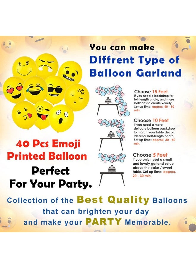 Party Propz Emoji Theme Half Birthday Decoration- Set of 52Pcs, Smiley Birthday Theme For Kids | Smiley Balloons for Birthday Decoration | Half Birthday Decoration For Baby Boy | Emoji Theme Birthday Decoration Kit - Image 4