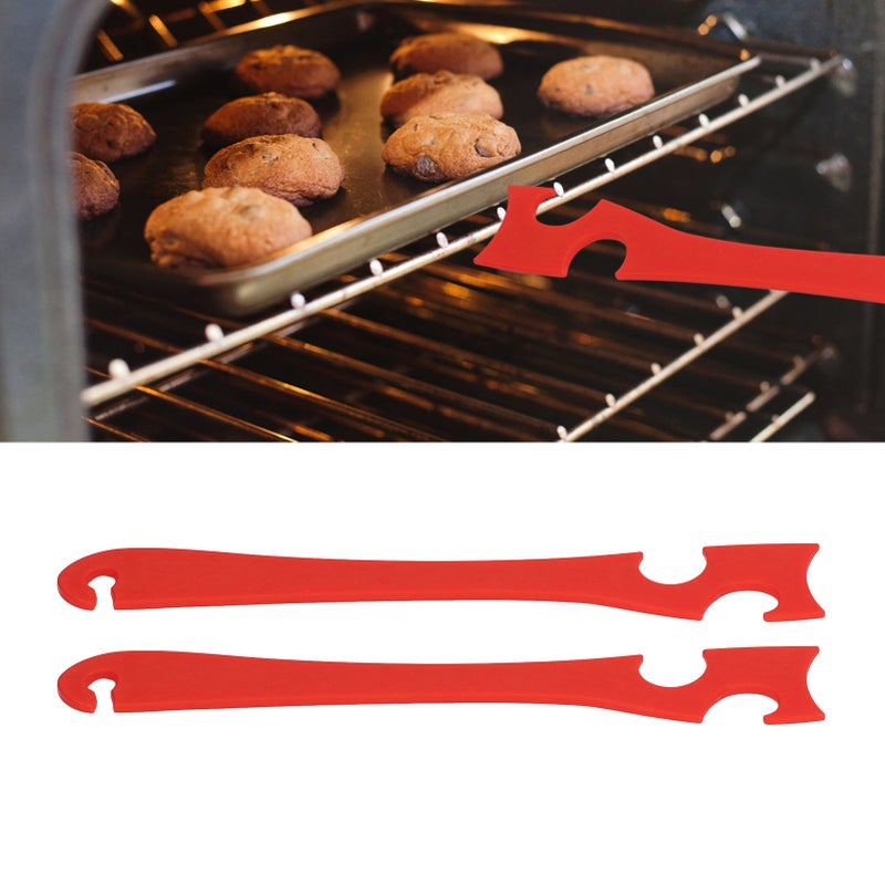 2 Pcs Oven Rack Push Pull Tool 11in Long Handle Anti Scald Kitchen Oven Toaster Rack Push Pull Stick - Image 4
