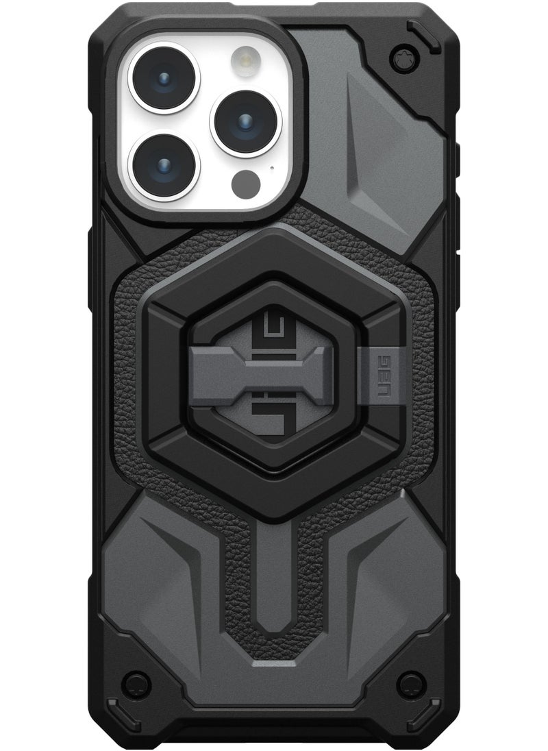 Urban Armor Gear UAG MagSafe Ring Grip Stand Magnetic Phone Holder Grip with 360 Degree Rotation Adjustable Kickstand for iPhone 15 / 14/13/12 series and MagSafe Compatible Case - Black | Silver  - Image 2