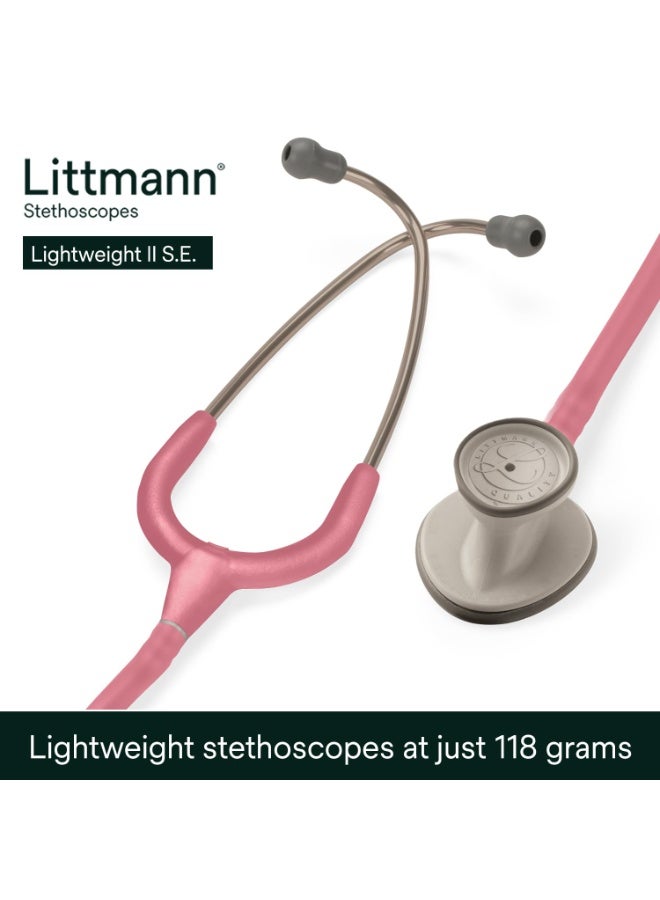 3M Littmann Lightweight II S.E. Stethoscope, 2456, Pearl Pink Tube, 28 inch - Image 2