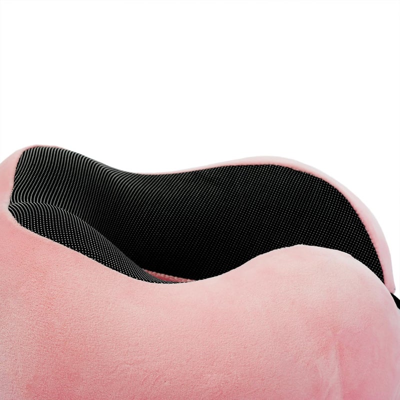 Makimoo Memory Foam Travel Pillow  Neck Pillow With 360-Degree Head Support  Comfortable And Lightweight  Ideal For Sleeping On Airplane  Car  Train  Bus And Home Use  Comes With Storage Bag (Pink) - Image 5