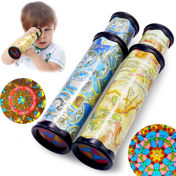 أنيوموكز Anyumocz 2 PCS Magic Kaleidoscope Old World Kaleidoscope Toys Classic Toved Classic Kaleidoscope Toy للبنين والبنات هدايا الأطفال (لونين) - Image 1