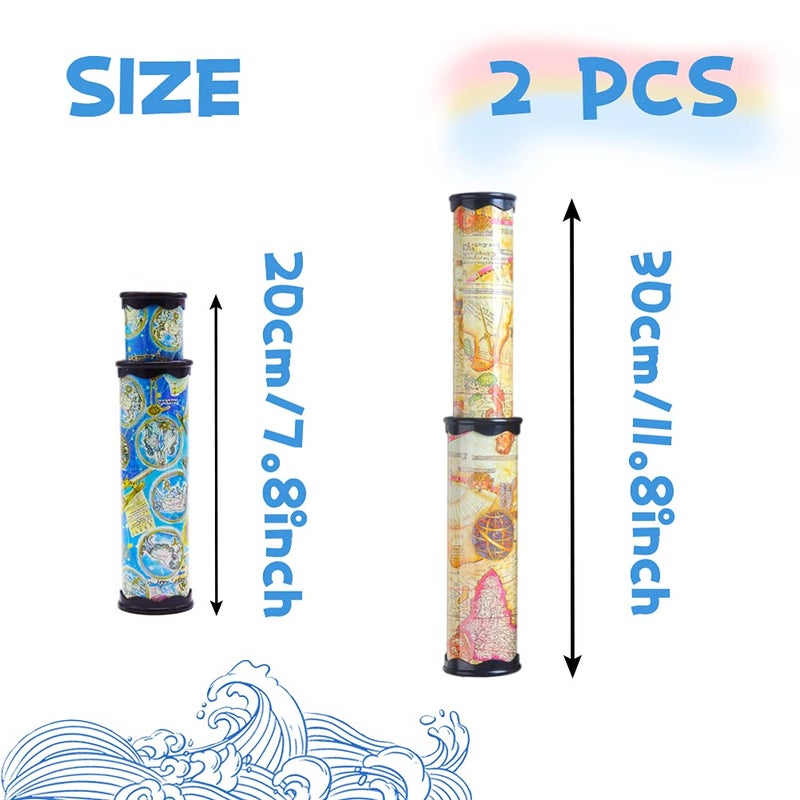أنيوموكز Anyumocz 2 PCS Magic Kaleidoscope Old World Kaleidoscope Toys Classic Toved Classic Kaleidoscope Toy للبنين والبنات هدايا الأطفال (لونين) - Image 2