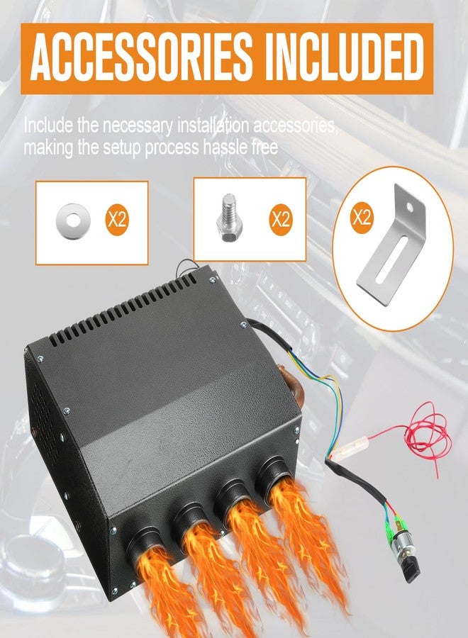 Datanly 12V Car Auxiliary Heater 4 Ports Compact Copper Tube Car Heater Universal Automobile Interior Heaters Windscreen Demister Defroster for Car Truck Camper Van - Image 4