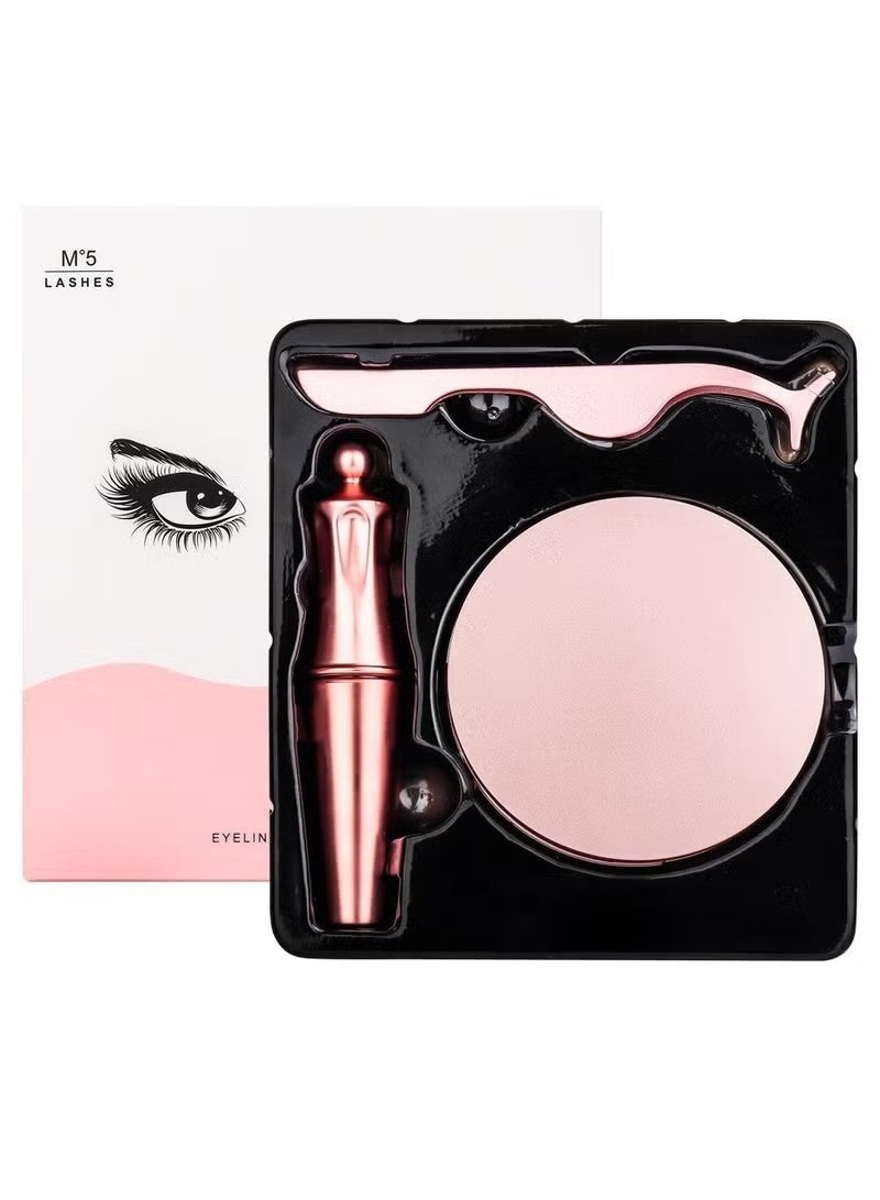 Dougez 2 Pairs Magnetic Eyeliner With Eyelashes And Tweezer Set Rose Gold/Black - ks01 - Image 2