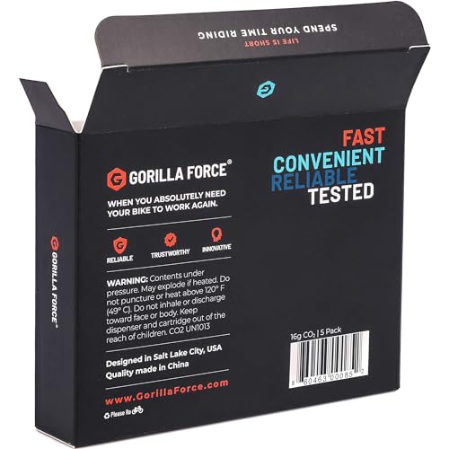 Gorilla Force Threaded CO2 Cartridges, 16g for Bike Tire Inflators, Box of 5 - Image 4