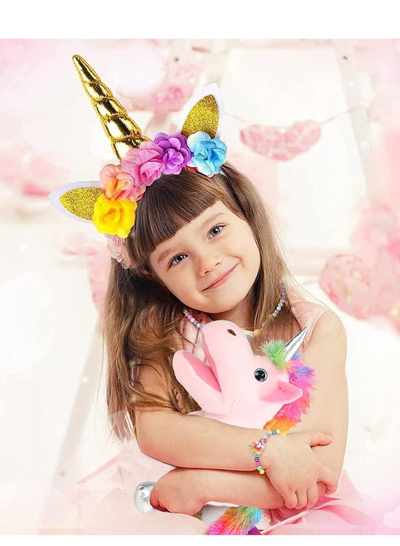 Excefore Animal Hand Puppets Unicorn Toys, Role-Play Toy Puppets for Kids Storytelling Imaginative Pretend Play Teaching Preschool Gifts for  Adults Kids Girls Boys Plush Stuffed Unicorn - Image 5