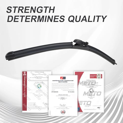 METO Tesla Model Y 2020-2023 Model 3 2017-2025 Silicone Wiper Blades, All Season Automotive Replacement OEM Windshield Wiper Blades for My Car Tesla Top Lock - Image 3