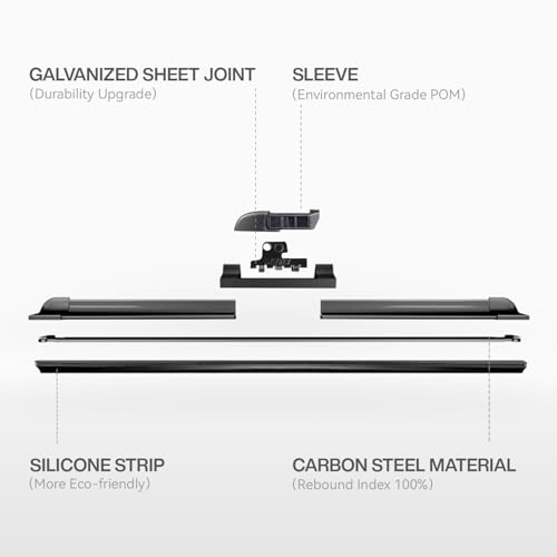 METO Tesla Model Y 2020-2023 Model 3 2017-2025 Silicone Wiper Blades, All Season Automotive Replacement OEM Windshield Wiper Blades for My Car Tesla Top Lock - Image 2