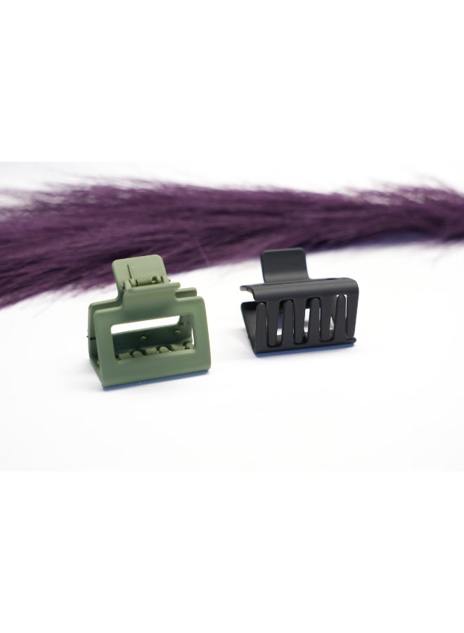 ZAAS Rectangular Hair Claw Clips for Women Strong Hold Nonslip Jaw Clips for Women and Girls Hair Clamps for Thick Thin Fine Hair - Pack of 2 - Image 1