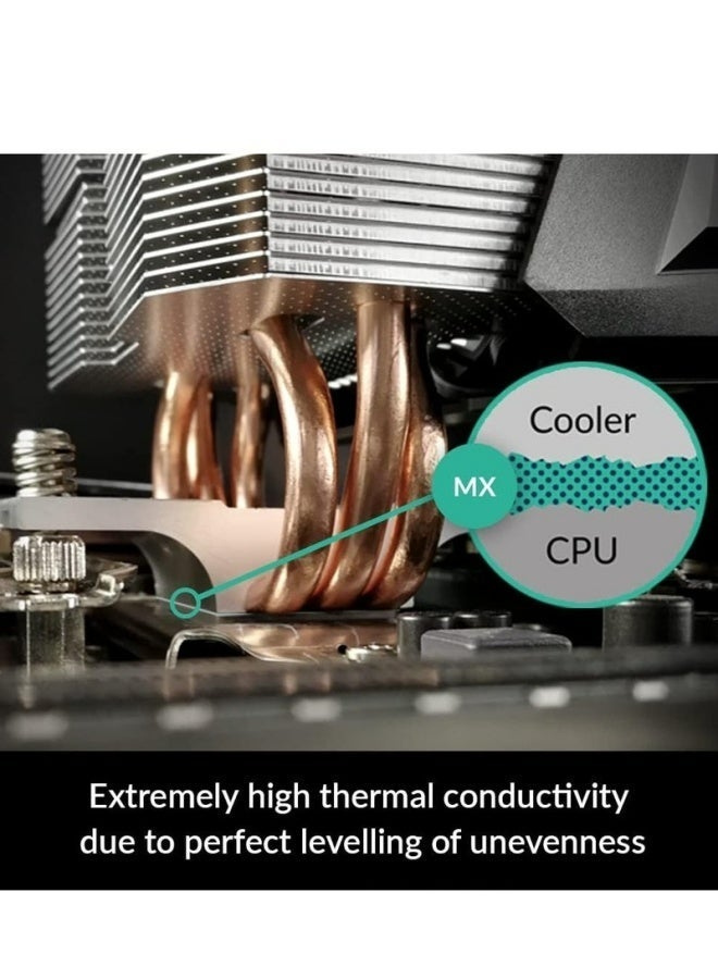 أركتيك معجون حراري MX-4، 4 غرام مع ملعقة، مصنوع من السيليكون، موصل حراري عالي، غير موصل للحرارة، آمن للاستخدام مع أجهزة الكمبيوتر (CPU، GPU، PC، PS4، XBOX)، يدوم طويلاً، آمن للاستخدام، يشتت الحرارة. - Image 2
