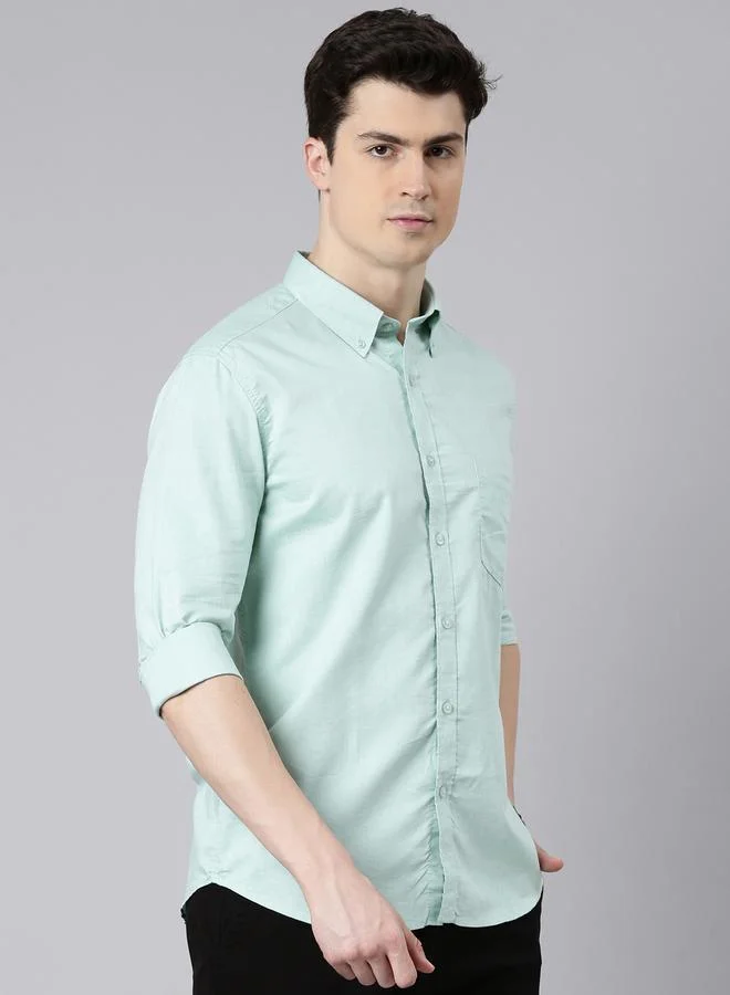 Bushirt Solid Spread Collar Regular Fit Shirt by Styli