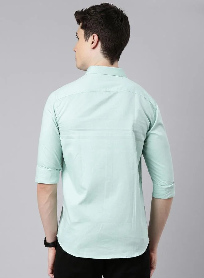 Bushirt Solid Spread Collar Regular Fit Shirt by Styli