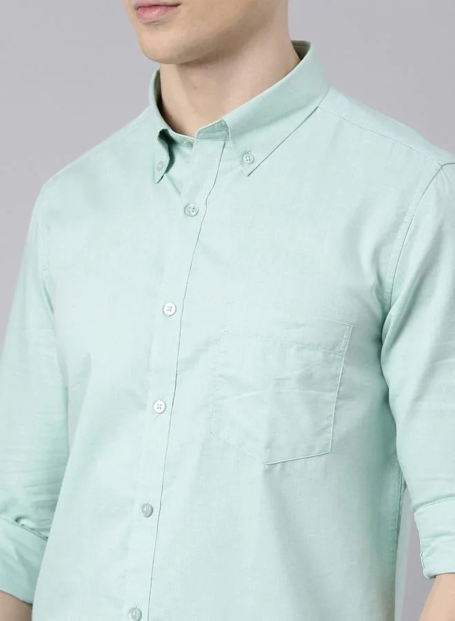 Bushirt Solid Spread Collar Regular Fit Shirt by Styli