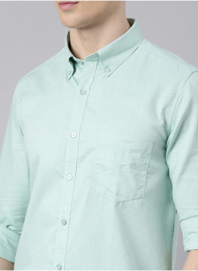 Bushirt - Solid Spread Collar Regular Fit Shirt by Styli - Image 1