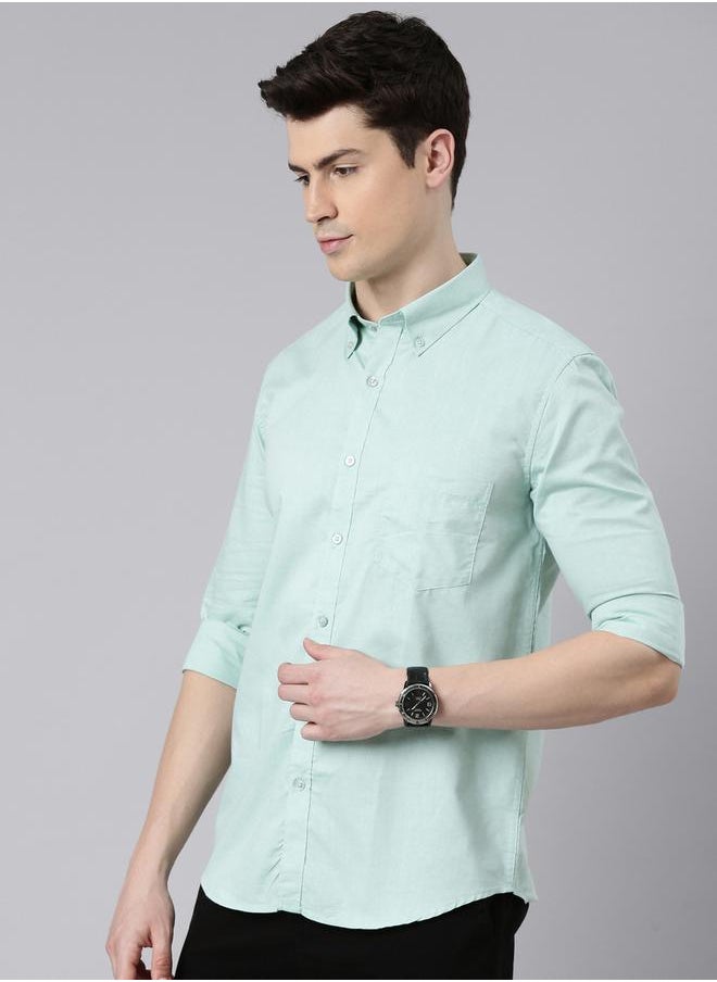 Bushirt - Solid Spread Collar Regular Fit Shirt by Styli - Image 1
