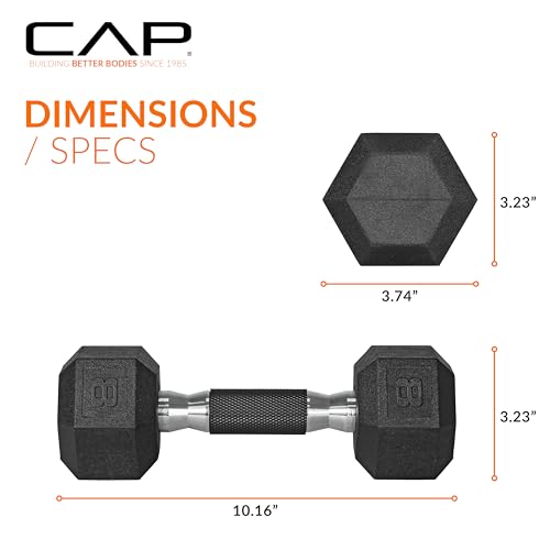 CAP Barbell Coated Dumbbell Weights with Padded Grip, Pair, 8 LBS - Image 4