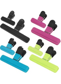 Mmmon 8 Pack Food Clips,Upgrade Wide Open Bag Clips for Food Storage with Air Tight Seal Grip (4 x L,4 x S)  - Image 1
