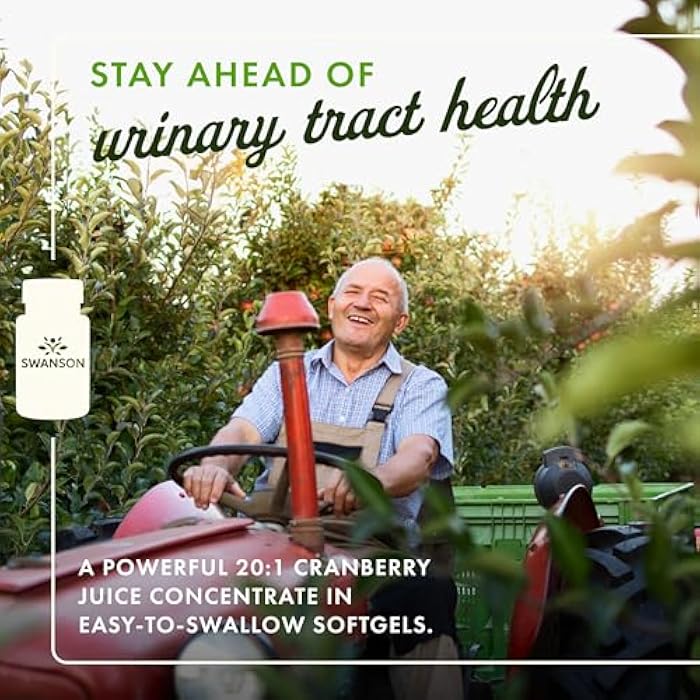 Swanson Cranberry 20:1 Juice Concentrate Urinary Tract and Kidney Health Supplement for Women and Adults Seeking Bladder Support with Vitamins C & E (180 Softgels, 2 Pack) - Image 2