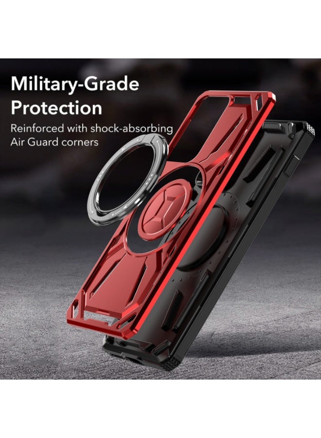 general Compatible with Motorola Moto Edge 50 Fusion 5G (Not Edge 50) Phone Case and Tempered Glass Screen Protector Metal Ring Holder Kickstand Shockproof Edge50 50Fusion Cover for Women Men - Image 2