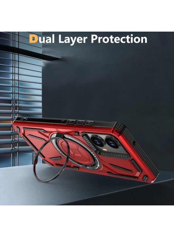 general Compatible with Motorola Moto Edge 50 Fusion 5G (Not Edge 50) Phone Case and Tempered Glass Screen Protector Metal Ring Holder Kickstand Shockproof Edge50 50Fusion Cover for Women Men - Image 4