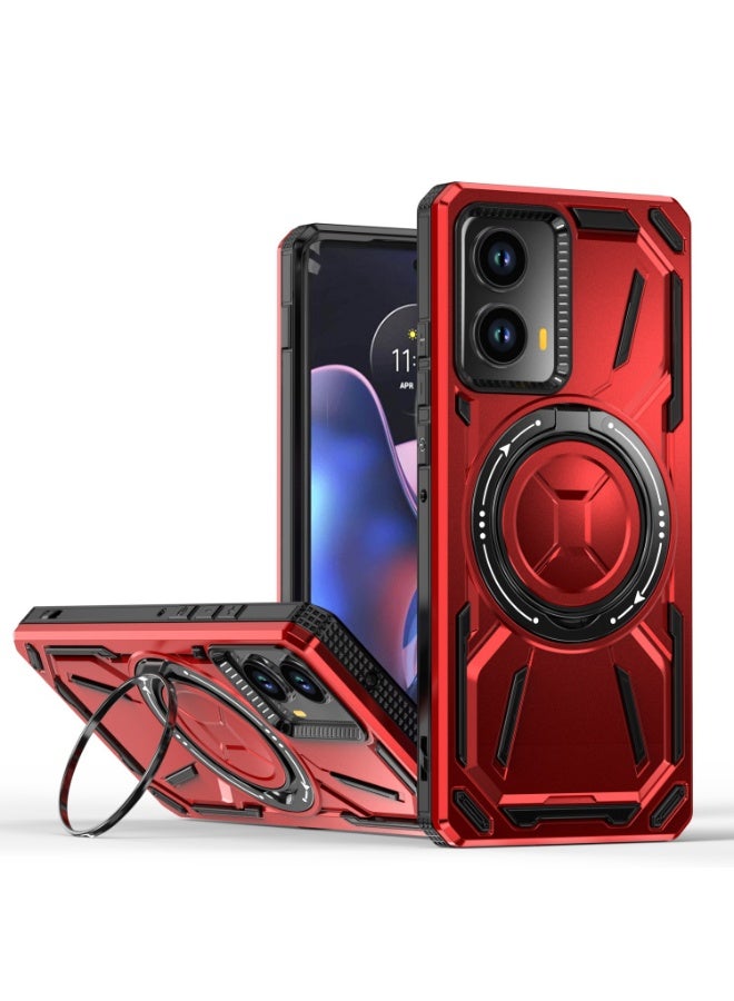 general Compatible with Motorola Moto Edge 50 Fusion 5G (Not Edge 50) Phone Case and Tempered Glass Screen Protector Metal Ring Holder Kickstand Shockproof Edge50 50Fusion Cover for Women Men - Image 1