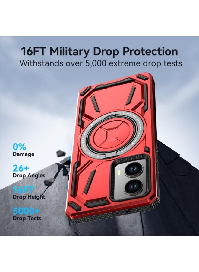 general Compatible with Motorola Moto Edge 50 Fusion 5G (Not Edge 50) Phone Case and Tempered Glass Screen Protector Metal Ring Holder Kickstand Shockproof Edge50 50Fusion Cover for Women Men - Image 3