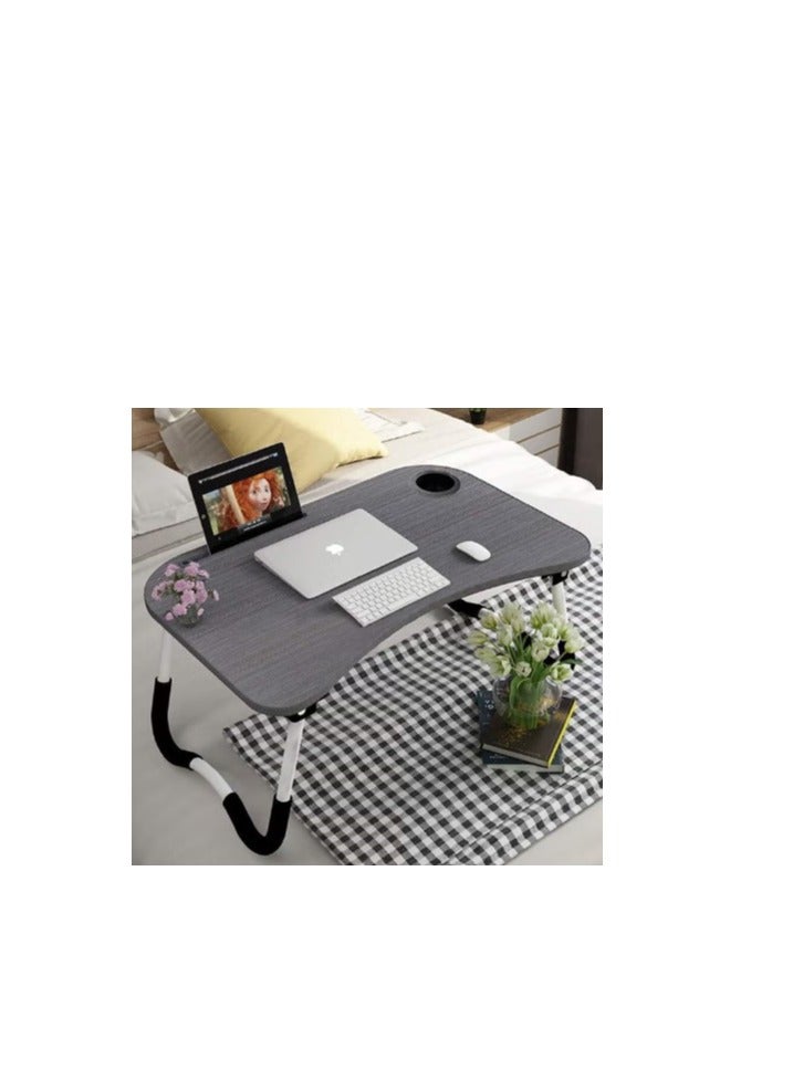 TechFort Foldable Laptop Table With Cup Holder Multicolour Multicolour 60 x 41cm - Image 4