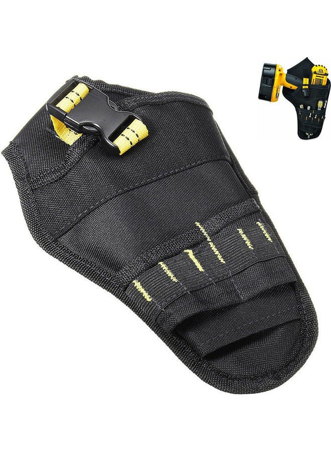 Heavy Duty Drill Drive Holster Cordless Tool Bag Pocket Bit Holder Belt Pouch Black 20*10*20cm - Image 5
