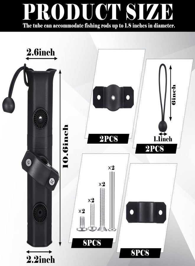 Seenelling 2 PCS Pole Mount Fishing Rod Holders for Bike Rack Rotatable Fishing Chair Pole Holders with Mount Clamp for Boat Bicycle Motorcycle Kayak Cart(Black) - Image 2